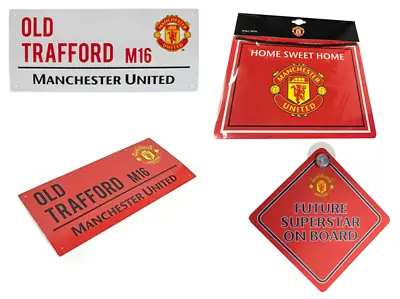 MANCHESTER UNITED FC Metal Sign Stadium Street Bedroom Window Retro Gift • £11.99