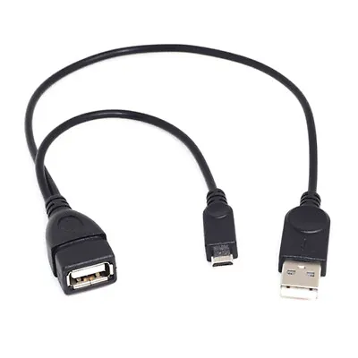 1 Ft USB 2.0 Type A Female To Micro B 5-pin Male OTG Cable W/ USB Power • $7.95