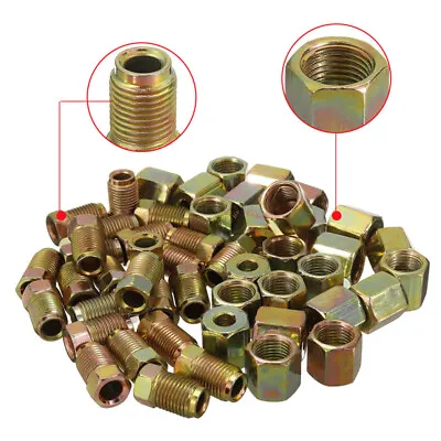 US 50×Brake Pipe Fittings Female Male Metric Nuts For 3/16' Brake Line Tube Set • $30.99