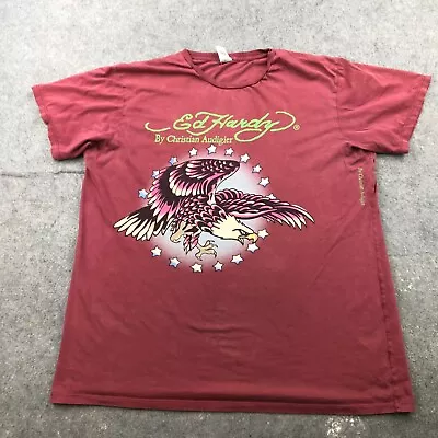 Ed Hardy Shirt Mens 2XL Red Bird Logo Sleeveless Crewneck Casual Y2K Grunge* • $18.98