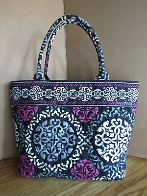 Vera Bradley Canterbury Black Magenta Tote Bag Purse • $14.99