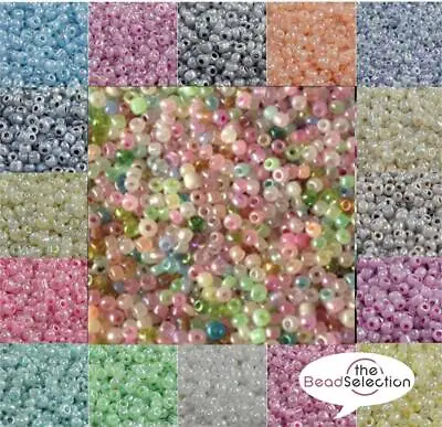 £1.99 • Buy 50g PEARL GLASS CEYLON SEED BEADS 11/0~2mm 8/0~3mm 6/0~4mm 16 COLOUR CHOICE