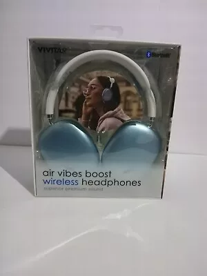 Vivitar Air Vibes Boost Wireless Headphones V50023BT White/Blue • $31.99