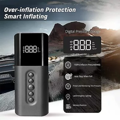 Usetify Tire Inflator Portable Air Compressor 12V DC Air Pump Car Bike Tires • $29.98