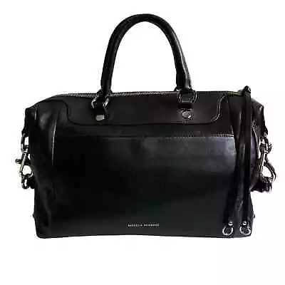 Rebecca Minkoff MAB 2.0 Black Leather Satchel Handbag Purse Minimalist • $139.99