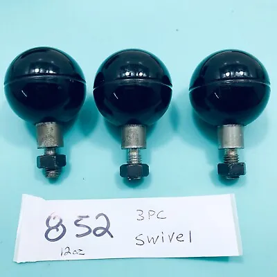 VTG 3PC 1-5/8  Dia Round Black Ball Knob Used Swivel Spinning Suicide Replaceme • $22.48
