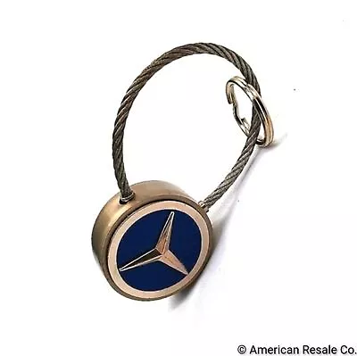 Authentic Mercedes Benz Vintage Keychain Key Fob In Nickel / Cable Steel - OEM • $34.95