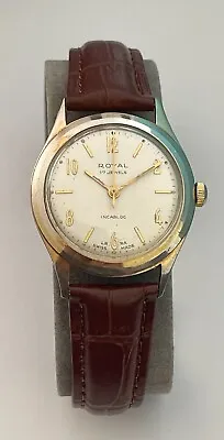 Vintage ROYAL Watch Incabloc 17 Jewels LR RA Swiss Made Antimagnetic SERVICED • $123.13