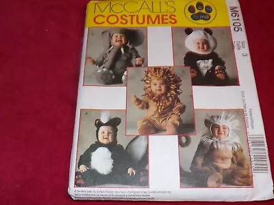 💐McCALL'S #M6105/#P245-TODDLER ELEPHANT-LION-MONKEY-BEAR COSTUME PATTERN ½-3 FF • $11.39