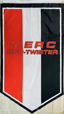 MERC MERCURY SNOW TWISTER TRIANGLE 3x5ft FLAG BANNER MAN CAVE GARAGE • $21.84