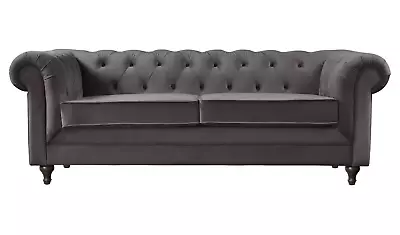 Habitat Chesterfield Velvet 3 Seater Sofa - Charcoal • £665