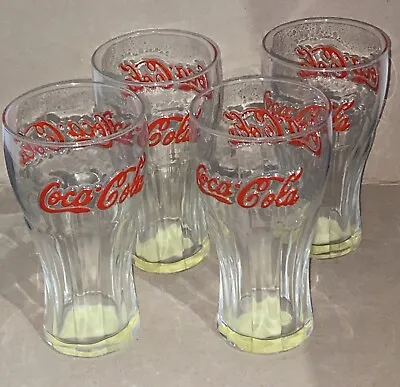 4 X Coca Cola  Glasses Red Embossed Logo 0.3L Bar Kitchen Retro • £14.99