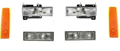 Headlights For GMC Truck 1990 1991 1992 1993 Yukon With Signal Lights Reflectors • $159.95