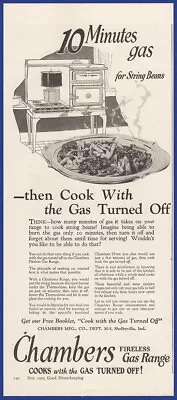 Vintage 1924 CHAMBERS Fireless Gas Range Oven Kitchen Appliance 1920's Print Ad • $12.95