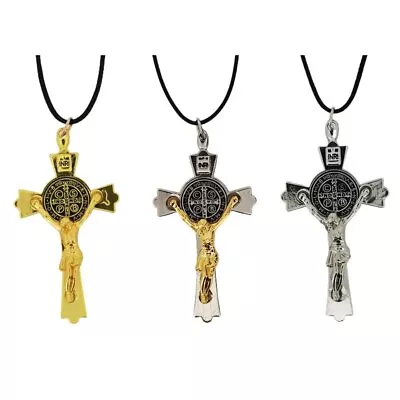 Stainless Steel Cross Necklace Jesus Christ Crucifix Lord's Prayer Pendant • $2.78