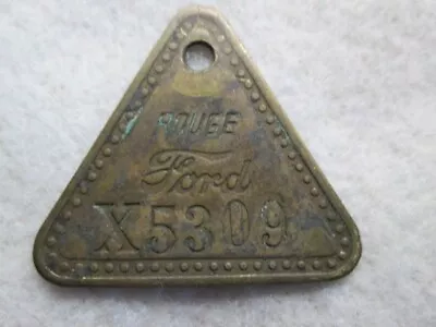 Vintage Ford Motor Company Rouge Plant Brass Tool Check Tag # X5309 • $4.95