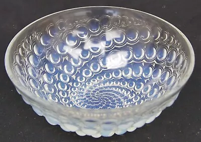 R LALIQUE VOLUTES Opalescent Glass Bowl SIGNED 8  1930s • $224.96