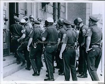 1975 Boston Mdc Police File Into Charles Street Jail Riot Police 8X10 Photo • $24.99