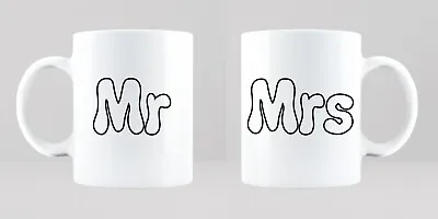 Matching Mr And Mrs Wedding Mugs Gift Idea Bride To Be Keepsake Cute Him And Her • £17.95