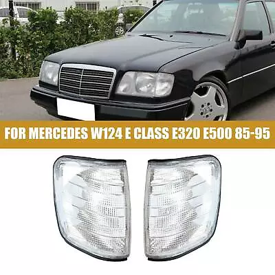 $29.20 • Buy 2X For Mercedes W124 E Class E320 E500 85-95 White Turn Signal Corner Light Lens