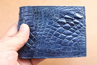 Blue Genuine CROCODILE ALLIGATOR Skin Leather Money Clip Wallet For Men • $40