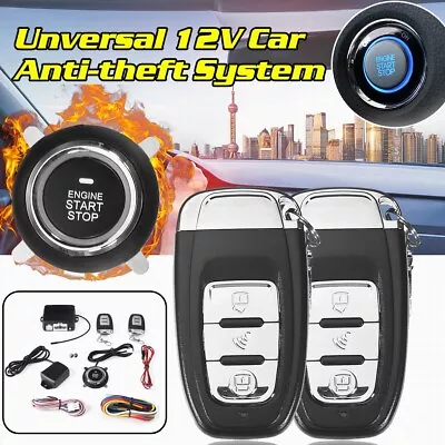 $35.95 • Buy 12V Car Keyless Entry Engine Start Alarm System Push Button Remote Starter 