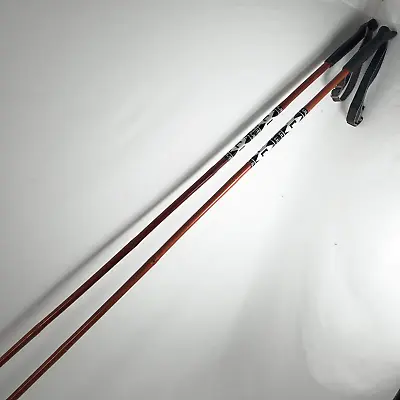 Vintage Liljedahl Bamboo Ski Pole Set 50  Adjustable Wrist Straps Canada • $29.99