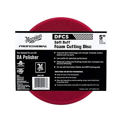 Meguiars DA Dual Action Polisher Soft Buff Foam Cutting Disc Pad RED 5 Inch • $19.21