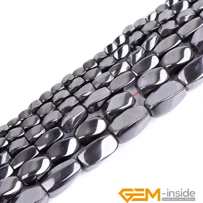 Natural Black Magnetic Hematite Twist Loose Beads For Jewelry Making Strand 15  • $3.79