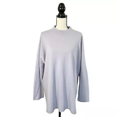 J. Jill Sweater Womens Large Cashmere Pullover Long Sleeve Mock Neck Lilac Large • $21.95