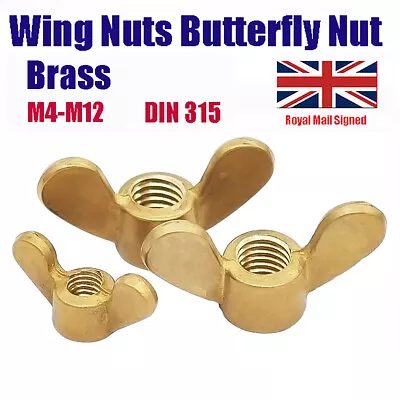 £1.19 • Buy M4 M5 M6 M8 M10 M12 Brass Wing Nuts Butterfly Nuts For Bolts And Screws Din 315