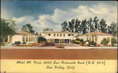 Sun Valley California CA Motel Mount View Linen Vintage Postcard • $8.29