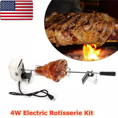 110V Universal Barbecue Rotisserie Spit Kit Electric Roast Grill Motor 4W  • $46.55