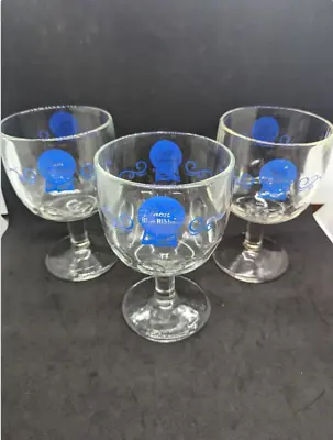 Vintage Pabst Blue Ribbon Beer Chalice Set Of 3 - 6.25  Tall 1 Pint • $18.03