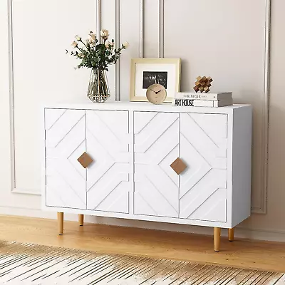 HLR 48  Buffet Cabinet With 4 Doors And Shelves Modern Credenza Storage Cabinet • $294.67