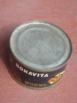 Vintage Paper Label Tin Can Bonavita Fried Lava Worms Eat Bug Food Japan Import • $29.95