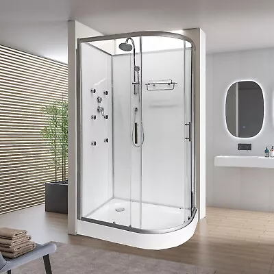 1200x800mm White THERMOSTATIC Quadrant Shower Cabin Room Cubicle Enclosure LEFT • £589