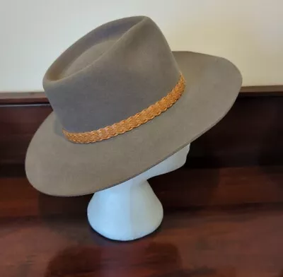 Vintage Akubra Hat Snowy River Size 54 Grey/Beige • $75.50