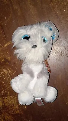 Ty Beanie Boo Whiskers The Miniature Schnauzer Dog Beanbag Plush 6  Glitter Eyes • $15
