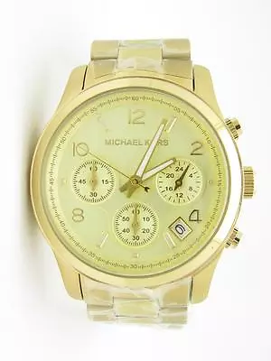 Michael Kors MK-5055 Mid Sized Gold Tone Chronograph Dial Link Band Watch Gift • $250