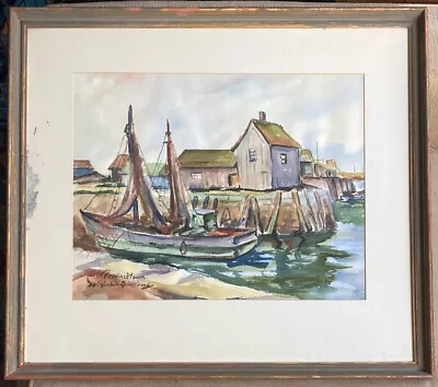 RARE Vintage Original Watercolor Painting W. Herbert Armstrong Provincetown MA • $149.95