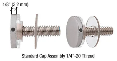 CRL Brushed Stainless Standoff Cap Assemblies For 3/4  Standoff Bases • $8.95