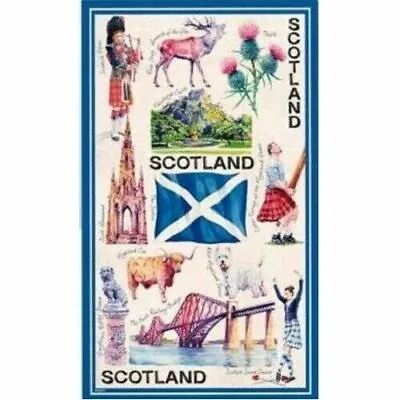 Scotland Tea Towel Souvenir Gift Scottish Scene Landmarks Castles Tartan Stag • £4.49