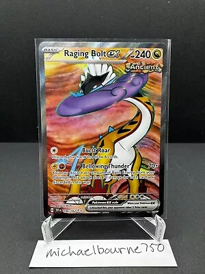 Raging Bolt EX 196/162 Full Art NM/M Temporal Forces Pokemon Card • $5.99