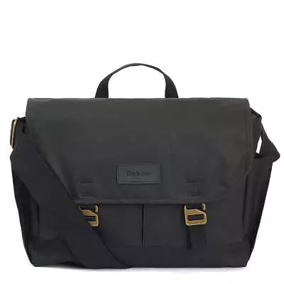 Barbour Essential Wax Messenger Bag Classic Black • $161.70