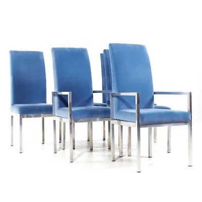 Milo Baughman Style Design Institute Of America MCM Chrome Dining Chairs - 6 • $3347