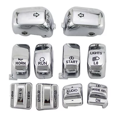 Chrome Hand Control Switch Housing Caps Button Cover For Harley Touring Models • $13.49