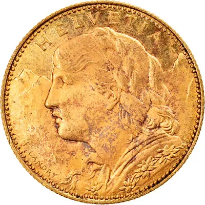 [#879028] Coin Switzerland 10 Francs 1922 Bern MS Gold KM:36 • $440.70