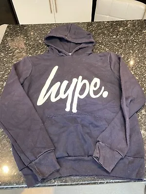 £5 • Buy Hype ~  Boys Teenager Navy Hoodie / Hooded Jumper ~ Size Small ~ ❄️ Winter 🥶