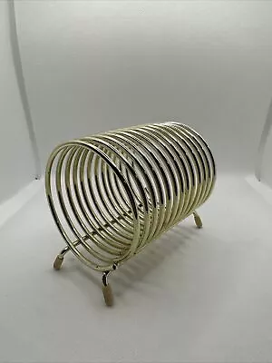 Vintage Gold Tone Metal Desk Spiral Coil File Letter Mail Holder Organizer  • $9.50